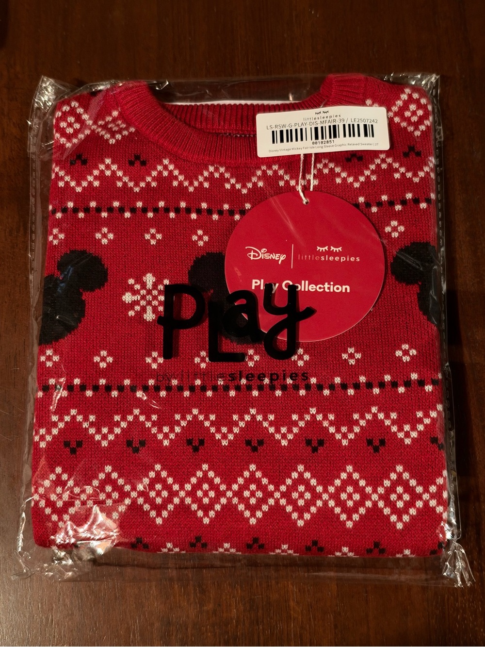 Disney Little Sleepies Vintage Mickey Fair Isle Sweater